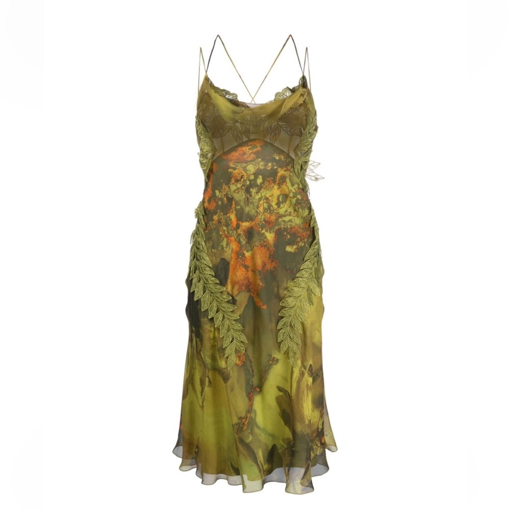 Alberta Ferretti abstract-print silk dress
